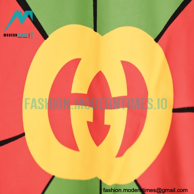 Gucci - 23SS Red /Green Square Short-sleeved T-shirt
