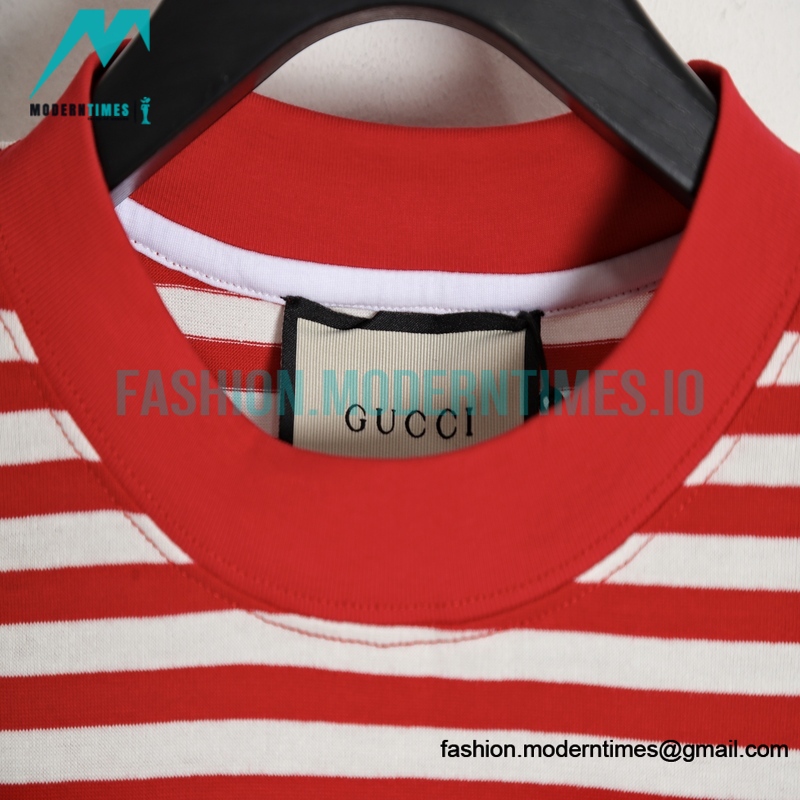 Gucci - 2023ss New Year's Collection Striped Short-sleeved T-shirt