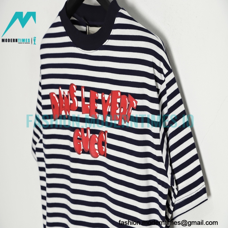 Gucci - 2023ss New Year's Collection Striped Short-sleeved T-shirt