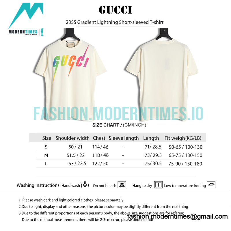 Gucci - 23SS Gradient Lightning Short-sleeved T-shirt