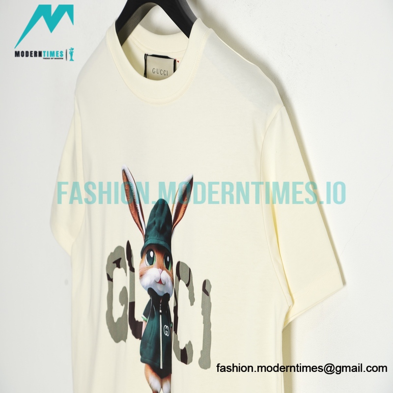 Gucci - 23ss Long-eared Rabbit Print Short Sleeve