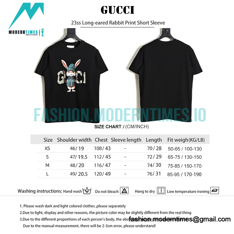 Gucci - 23ss Long-eared Rabbit Print Short Sleeve