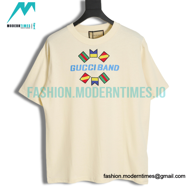 Gucci - Brand Flag Embroidery Short Sleeve