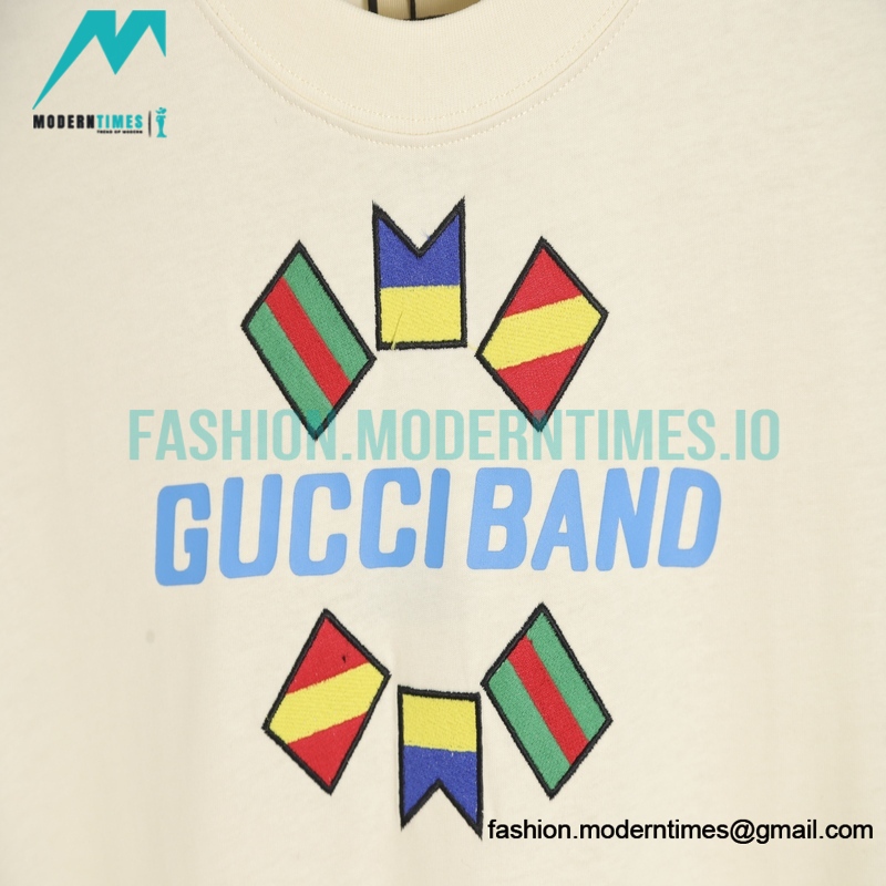Gucci - Brand Flag Embroidery Short Sleeve