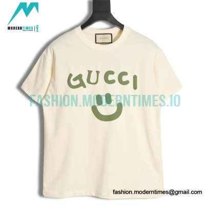Gucci - 23ss Smiley Face Logo Pattern Foam Three-dimensional Printing Short-sleeve T-shirt