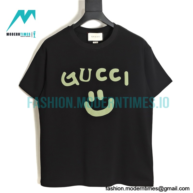 Gucci - 23ss Smiley Face Logo Pattern Foam Three-dimensional Printing Short-sleeve T-shirt