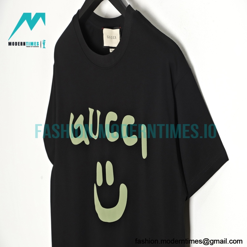 Gucci - 23ss Smiley Face Logo Pattern Foam Three-dimensional Printing Short-sleeve T-shirt