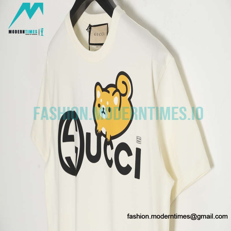 Gucci - 23SS KAWAII Shiba Lnu Print Short-sleeved T-shirt