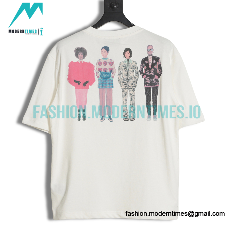 Gucci - Color Logo Back Model Figure Print Short Sleeve