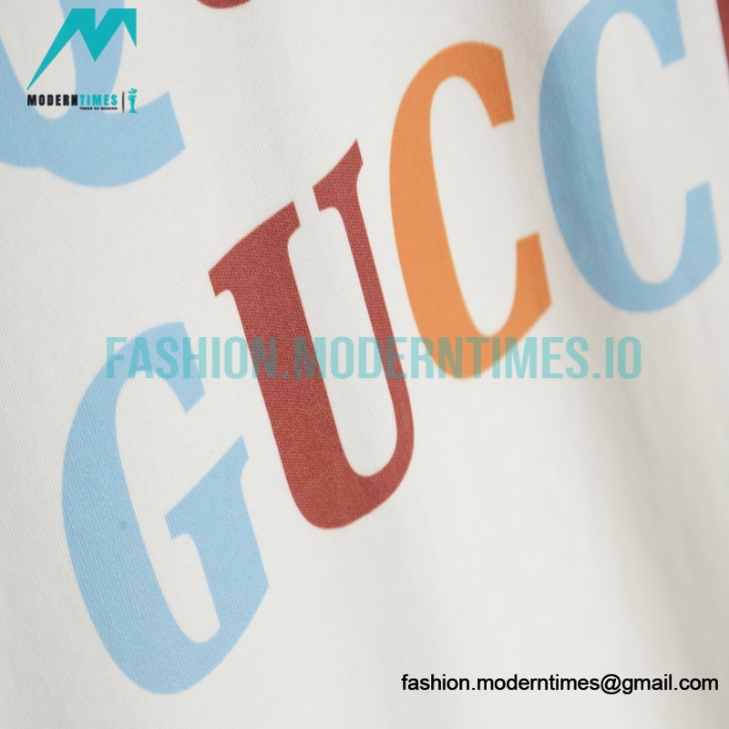 Gucci - Color Logo Back Model Figure Print Short Sleeve