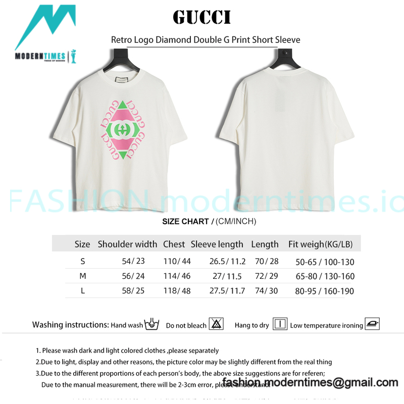 Gucci - Retro Logo Diamond Double G Print Short Sleeve