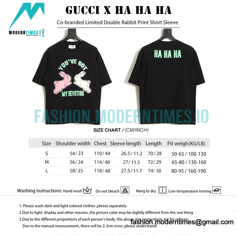 Gucci - HA Co-branded Limited Double Rabbit Print Short Sleeve