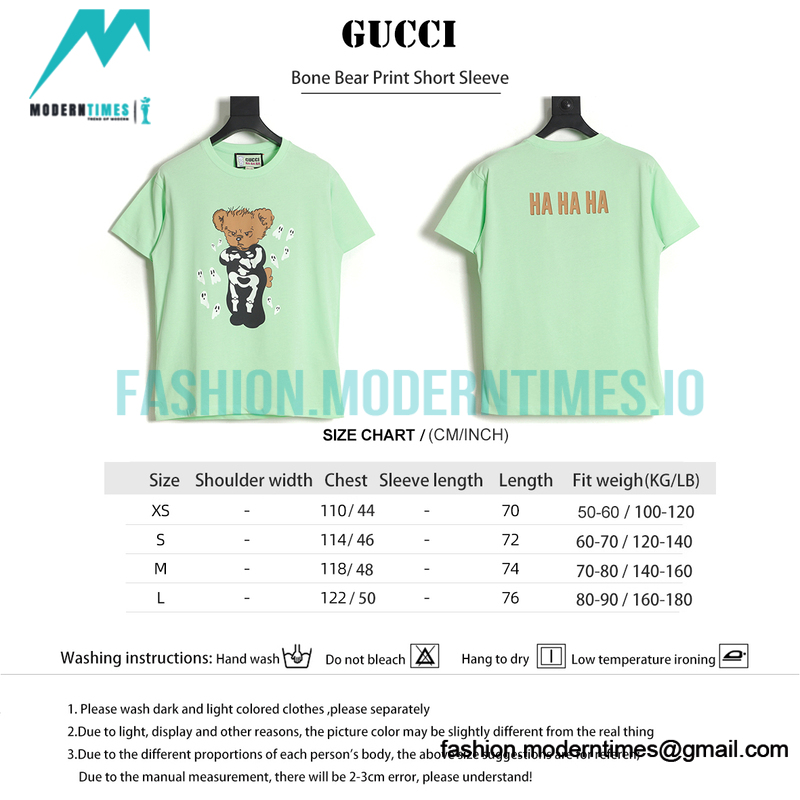 Gucci - Bone Bear Print Short Sleeve