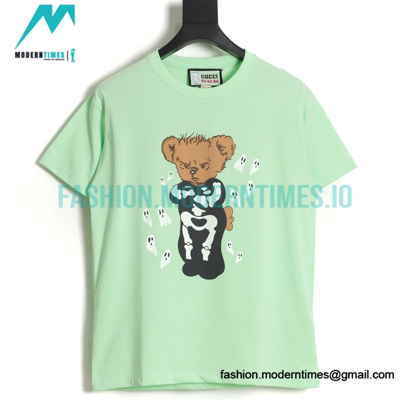 Gucci - Bone Bear Print Short Sleeve