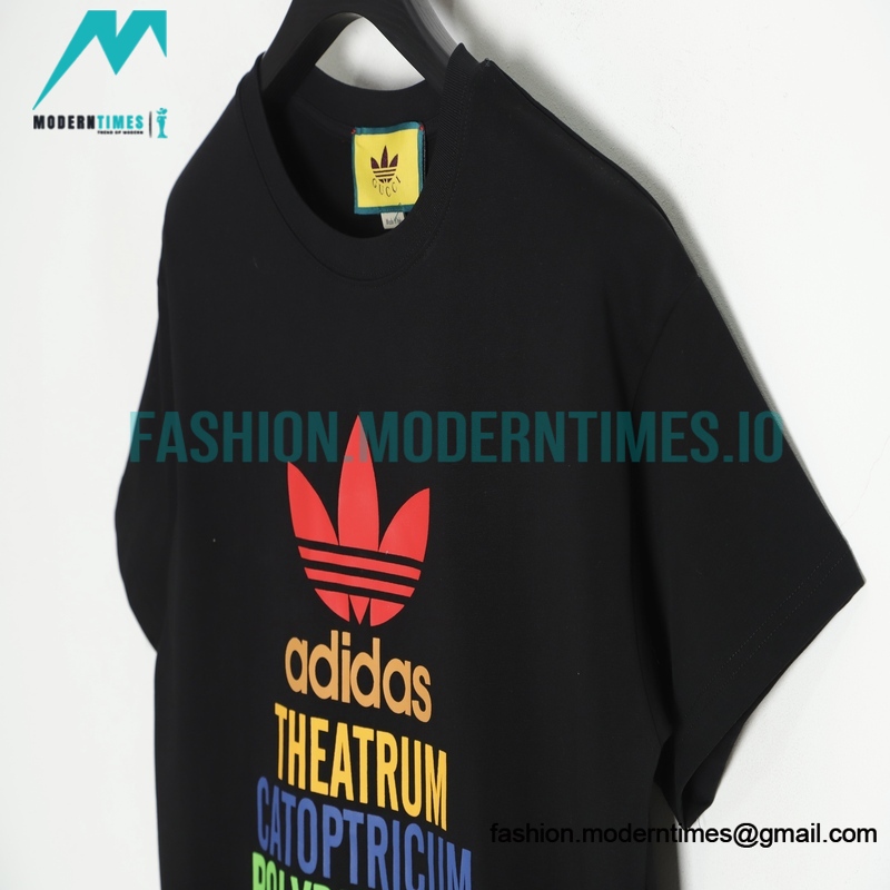 Gucci - Adidas Co-branded Clover Logo Element Printed Short-sleeved T-shirt