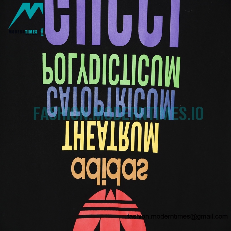Gucci - Adidas Co-branded Clover Logo Element Printed Short-sleeved T-shirt