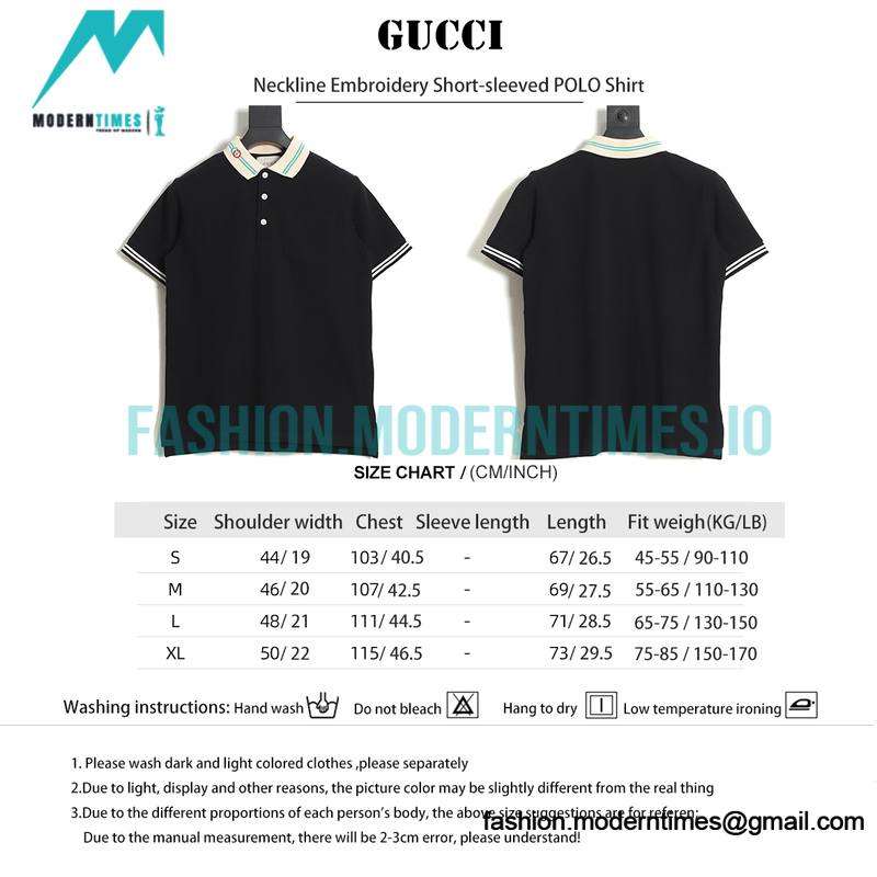 Gucci - Neckline Embroidery Short-sleeved POLO Shirt
