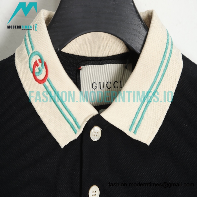 Gucci - Neckline Embroidery Short-sleeved POLO Shirt