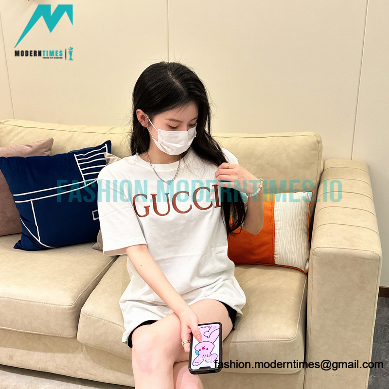 Gucci - 23SS Monogram Embroidered Short-sleeved T-shirt