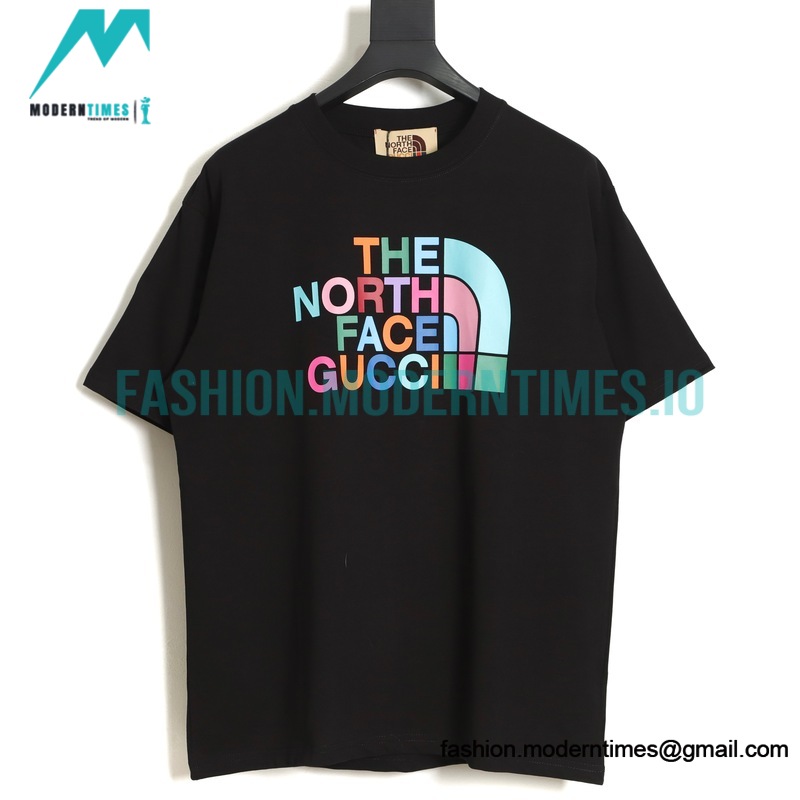 Gucci - North Face Co-branded Multicolor Printed Short Sleeve