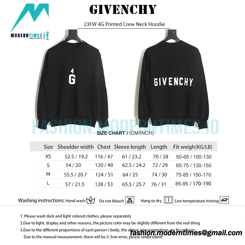 Givenchy - 23FW 4G Printed Crew Neck Hoodie
