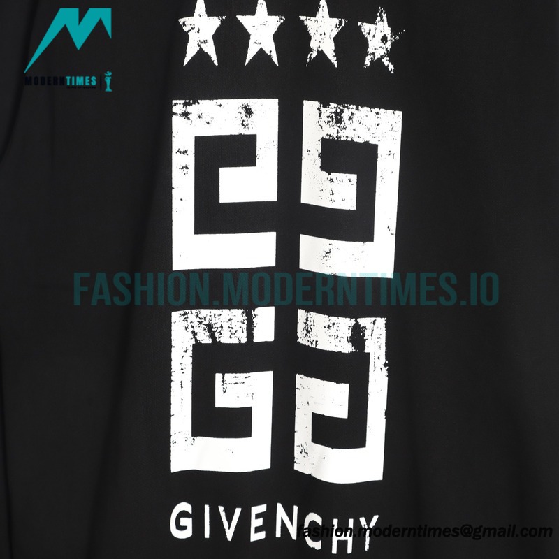 Givenchy - 23FW Four-star Printed Crew Neck Hoodie