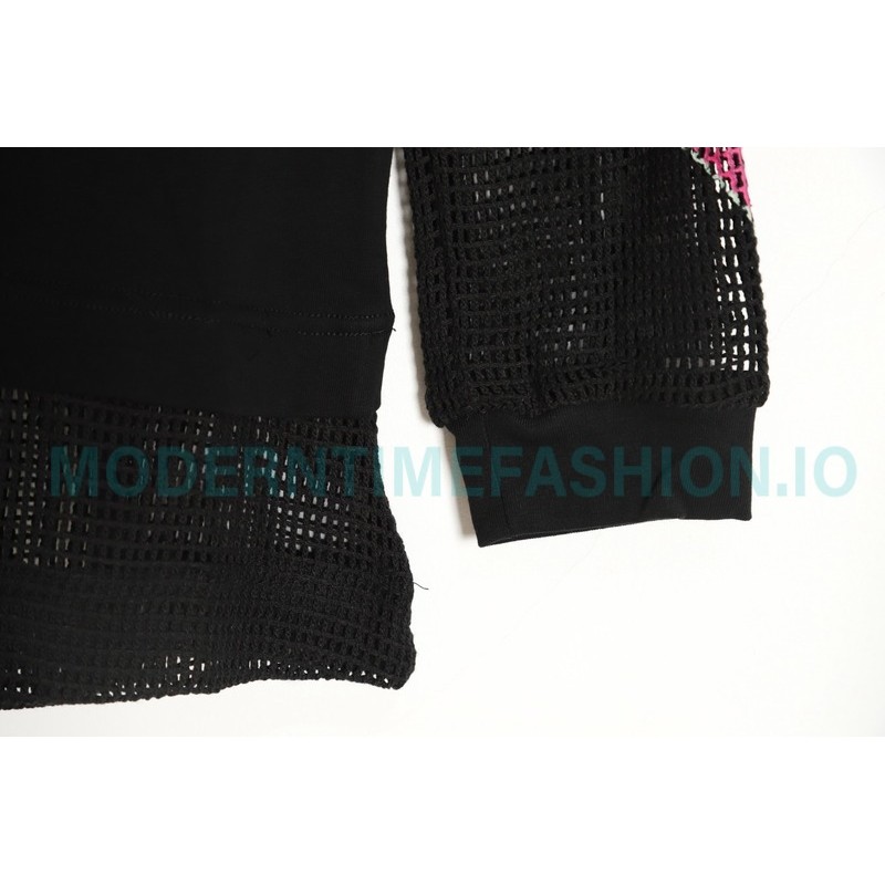 Givenchy - 23FW Laminated Flame Mesh Sleeve Combination Hoodie