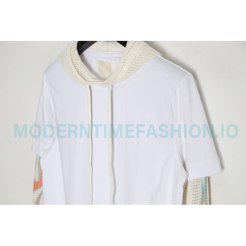 Givenchy - 23FW Laminated Flame Mesh Sleeve Combination Hoodie