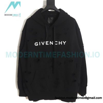 Givenchy - 23FW Double-layer Ripped Hoodie