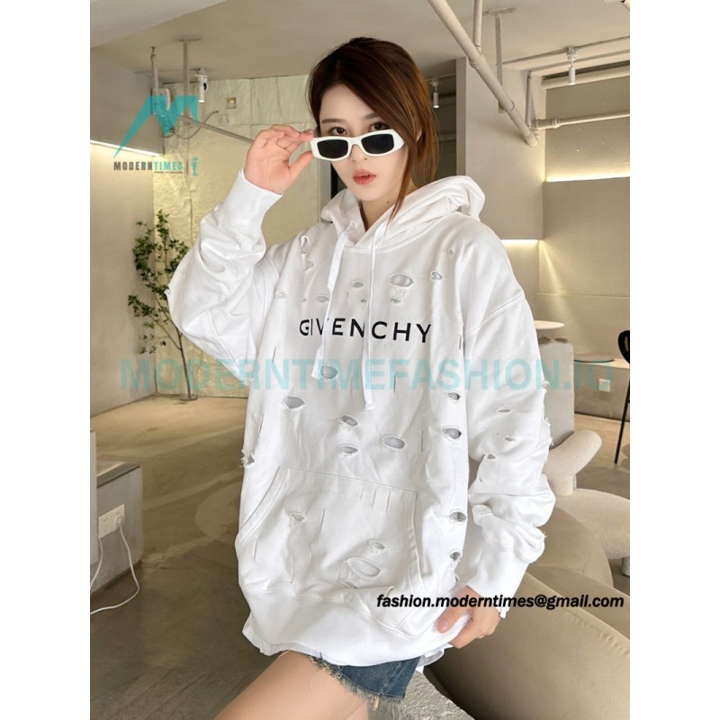 Givenchy - 23FW Double-layer Ripped Hoodie
