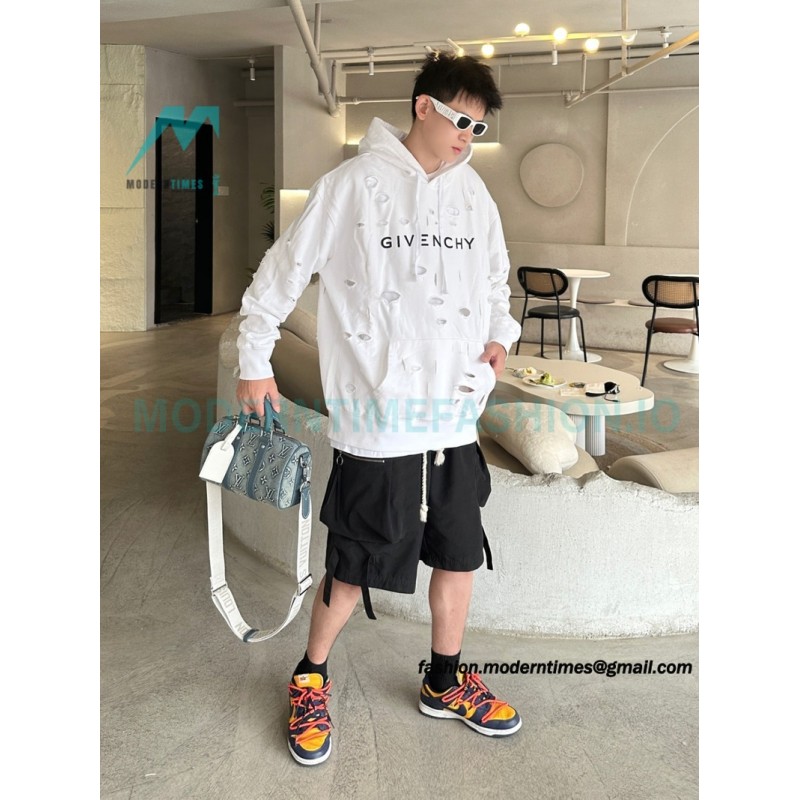 Givenchy - 23FW Double-layer Ripped Hoodie