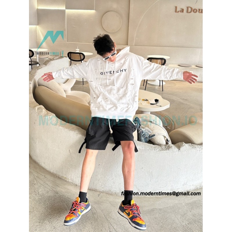 Givenchy - 23FW Double-layer Ripped Hoodie