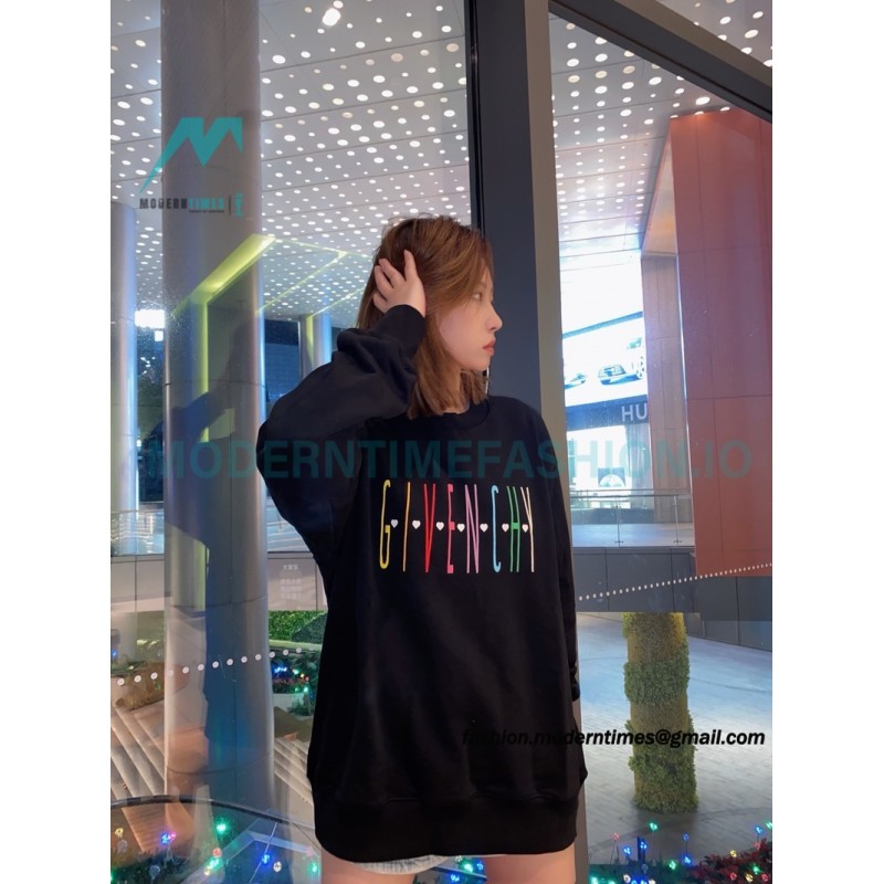 Givenchy - 23FW Color Letter Round Neck Hoodie