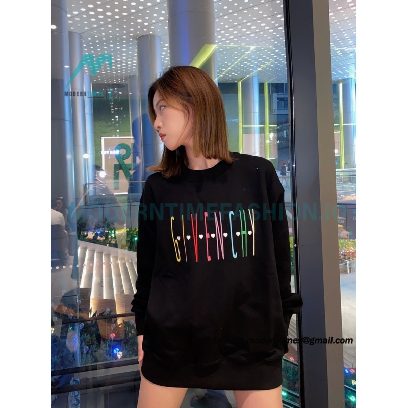 Givenchy - 23FW Color Letter Round Neck Hoodie