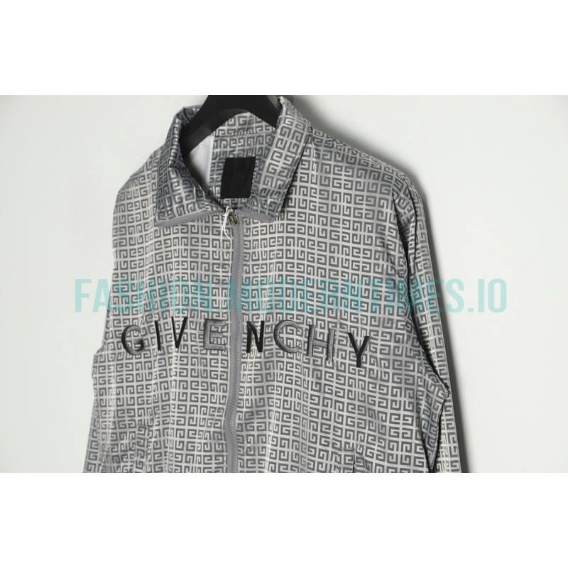 Givenchy - 22FW Embroidered Letter Stand-up Collar Trench Coat