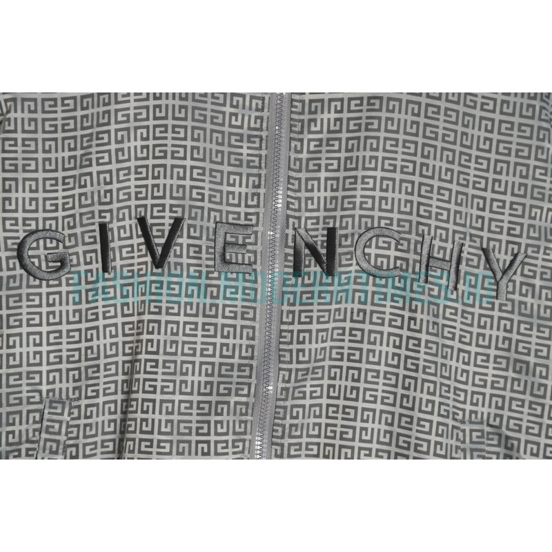 Givenchy - 22FW Embroidered Letter Stand-up Collar Trench Coat