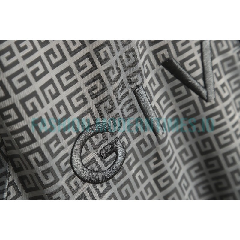 Givenchy - 22FW Embroidered Letter Stand-up Collar Trench Coat