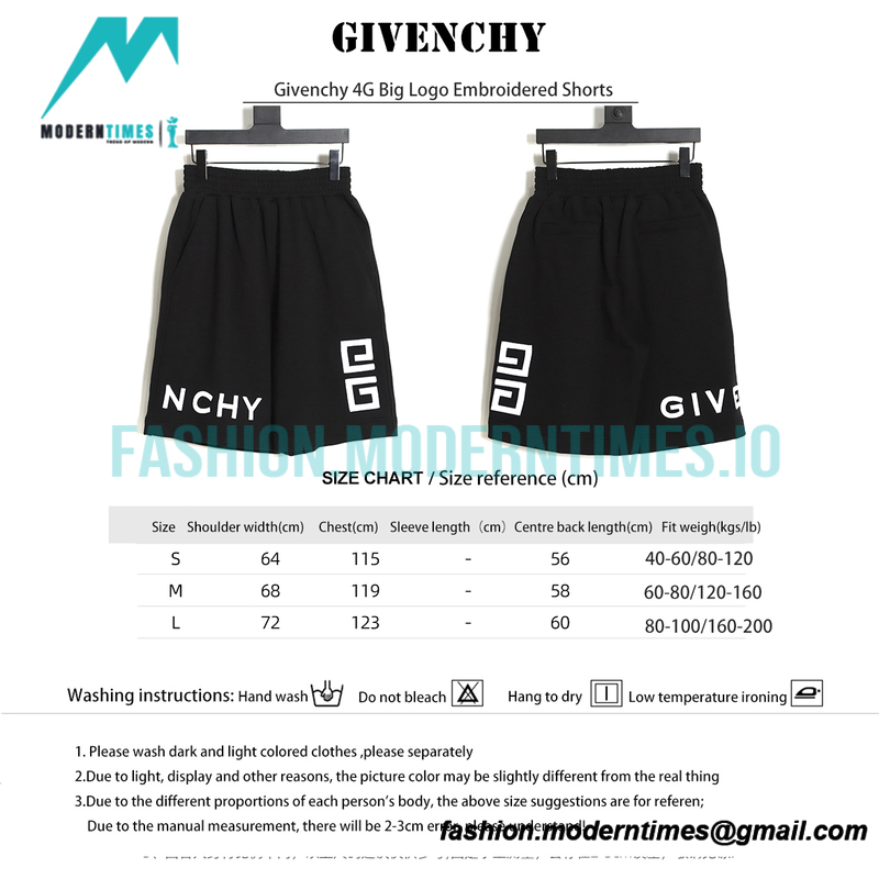 Givenchy - 4G Big Logo Embroidered Shorts Pants