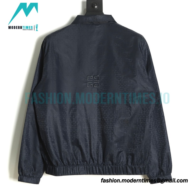 Givenchy - 22FW Embroidered Letter Stand-up Collar Trench Coat