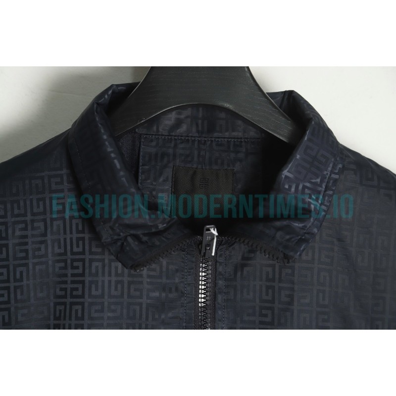 Givenchy - 22FW Embroidered Letter Stand-up Collar Trench Coat