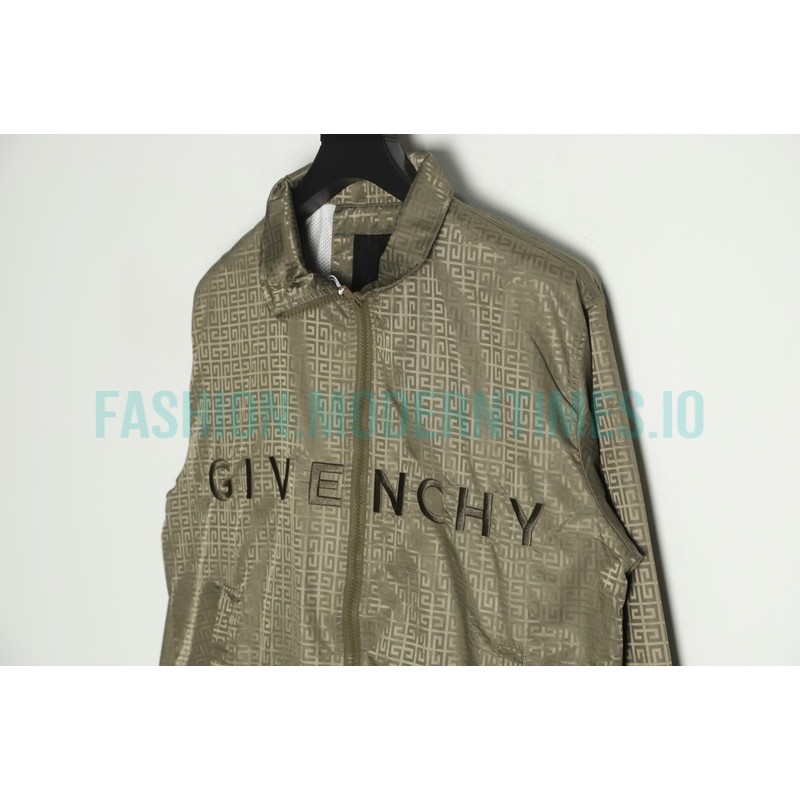 Givenchy - 22FW Embroidered Letter Stand-up Collar Trench Coat