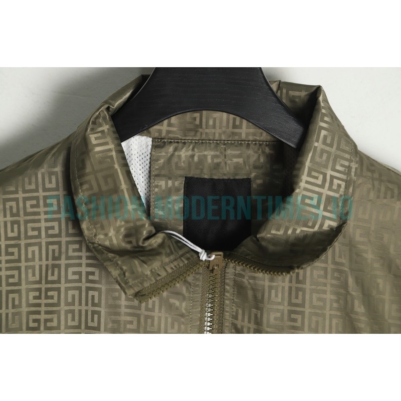 Givenchy - 22FW Embroidered Letter Stand-up Collar Trench Coat