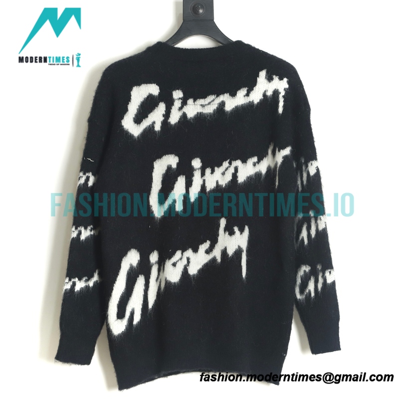 Givenchy - 22FW Bullet Screen Script Letter Mohair Sweater