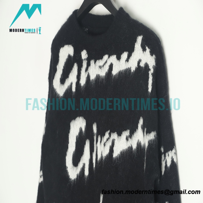 Givenchy - 22FW Bullet Screen Script Letter Mohair Sweater