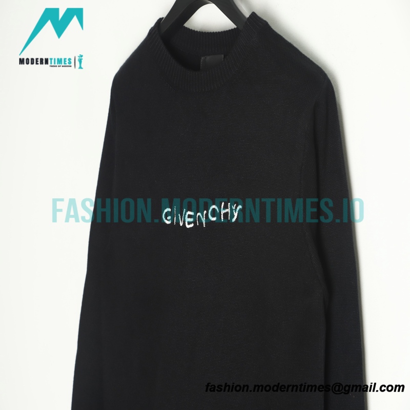 Givenchy - 22FW Small Letter Embroidered Crewneck Sweater