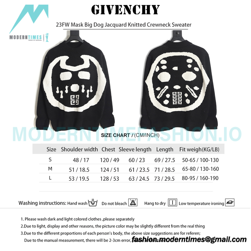 Givenchy - 23FW Mask Big Dog Jacquard Knitted Crewneck Sweater