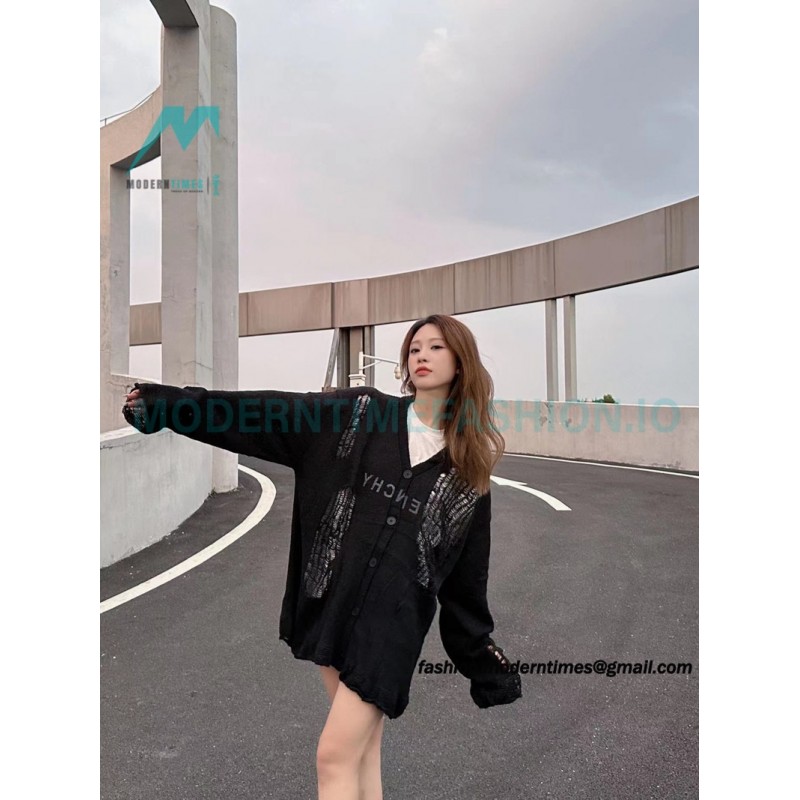 Givenchy - 23FW Ripped Wool Sweater Cardigan