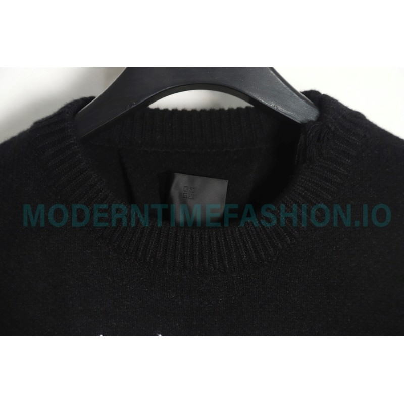 Givenchy - 23FW Four-star Letter Jacquard Crewneck Sweater