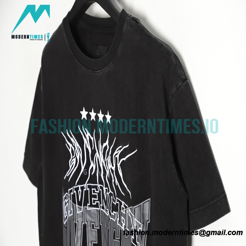 Givenchy - 22SS Washed Bramble Print Embroidery Short Sleeve T-shirt