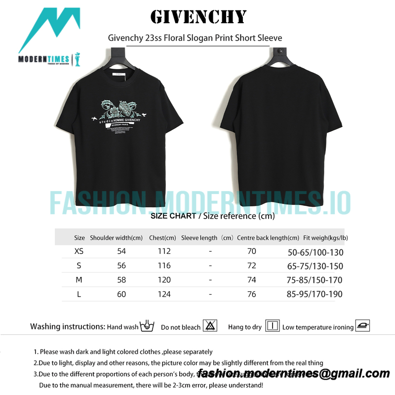 Givenchy - 23ss Floral Slogan Print Short Sleeve